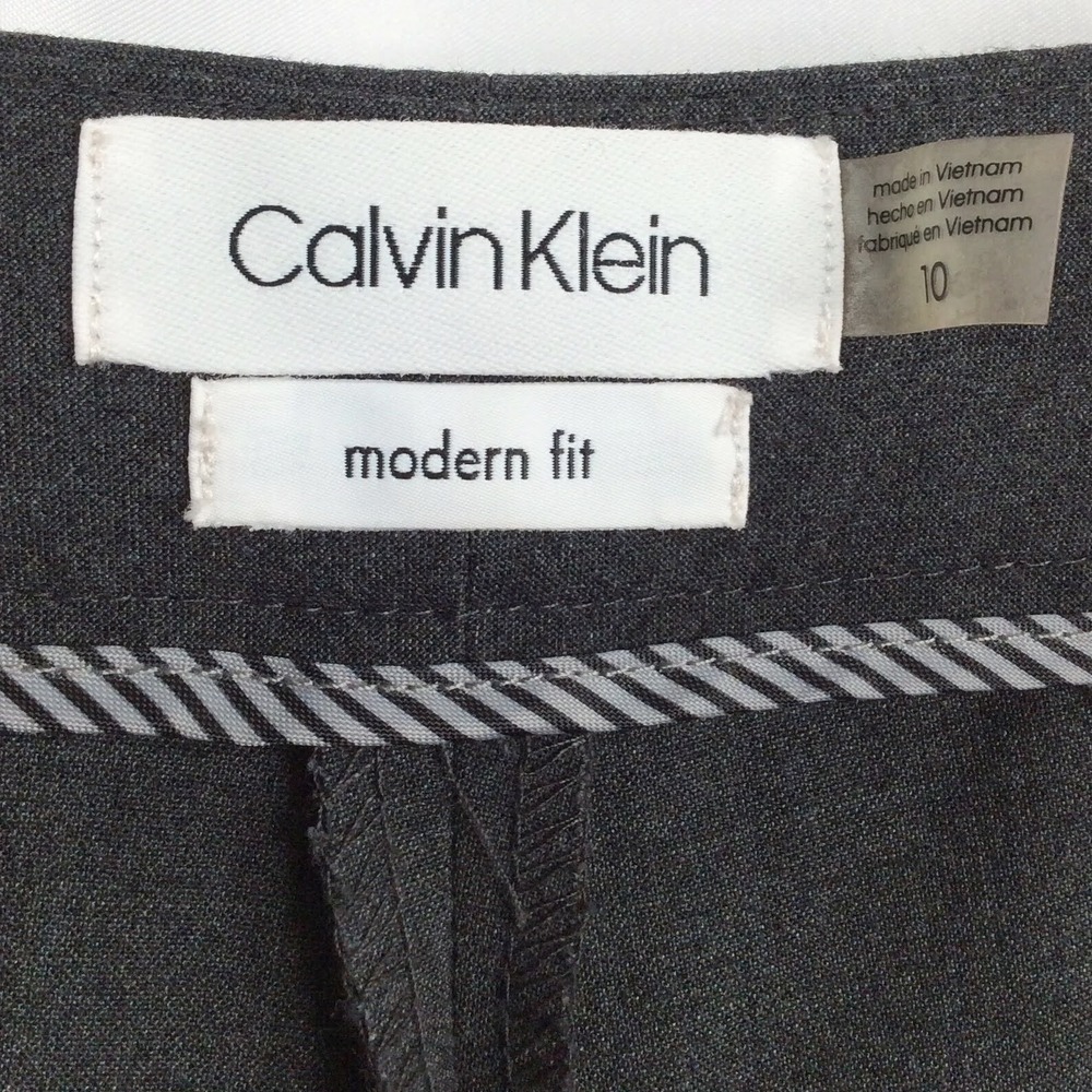 Calvin Klein Modern Fit Dress Pants Womens Size 10 Gray Straight Leg - Picture 6 of 7